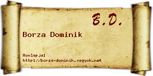 Borza Dominik névjegykártya